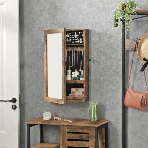 SONGMICS Lockable Jewelry Cabinet Armoire with Mirror, Wall-Mounted - Image 6