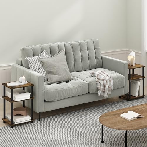 Furinno JUST Toolless 3-Tier Side Table, Open Shelf End Table, Amber Pine - Image 5