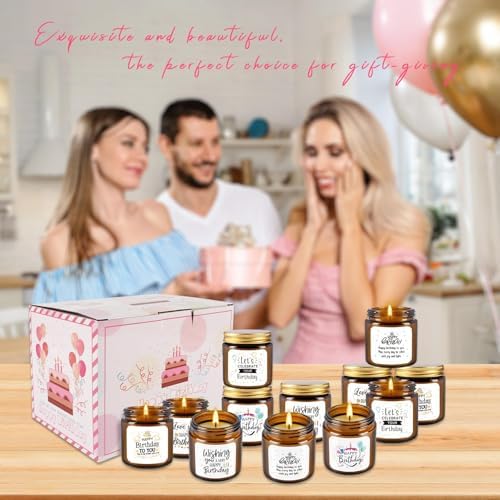 12-Pack Birthday Scented Candles, 3.05 oz Each, Natural Soy Wax, Long-Lasting Romantic Fragrance, Funny Happy Birthday Gift Set, Unique Gifts for Women Men, Gift-Ready - Image 5