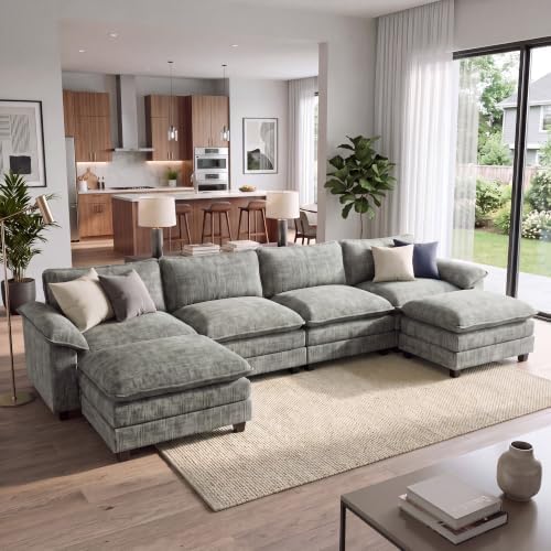 Homall 158.6" U-Shaped Cloud Couch, Modular Sectional Sofa for Living Room by Homall