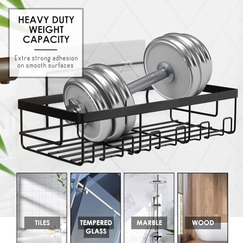 Clara Clark Bathroom Accessories Set - 27PC Bathroom Set with Adhesive Corner Shower Caddy Hanging, Bathroom Sets with Shower Curtain and Rugs, Sage Green Shower Curtain Set with Bathroom Trash Can - Image 7