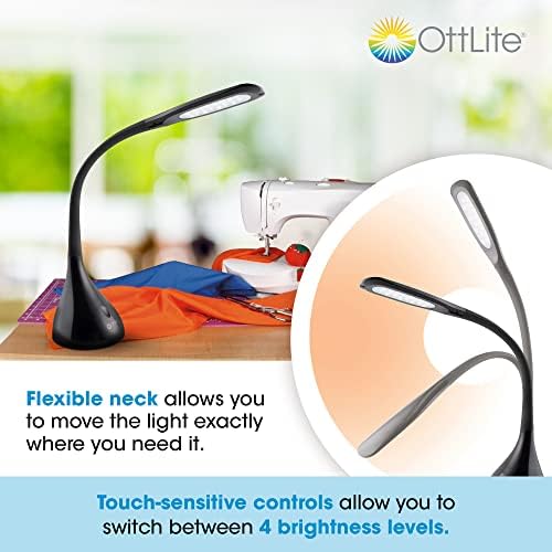 OttLite Creative Curves LED Desk Lamp, Black - Image 2
