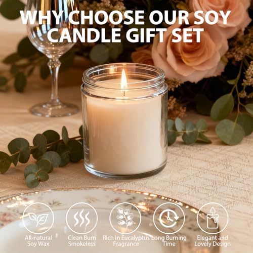 12 PCS 8oz Large Eucalyptus Scented Long Lasting Pure Soy Wax Candles | Calming Home Fragrance | Premium Bulk Gift Set | Wedding Favors, Spa, Hotel & Corporate Events - Image 3