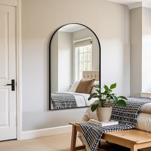 FICTOR 35" x 55" Arched Bathroom Vanity Mirror for Over Sink, Black - Image 6