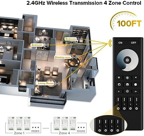 BTF-LIGHTING 2.4GHz Wireless Remote RC01RFB &4PCS C01RF Tuya Controller Kit - Image 2