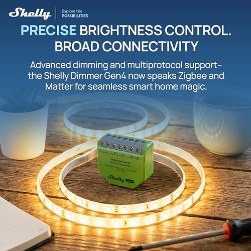 Shelly Dimmer Gen4 US UL, WiFi, Matter, Bluetooth, Zigbee Smart Dimming, Compatible with Matter, Home Assistant, Alexa, Google Home, HomeKit, Support LED Strips & Lamps, No Hub Required, Easy Control - Image 4