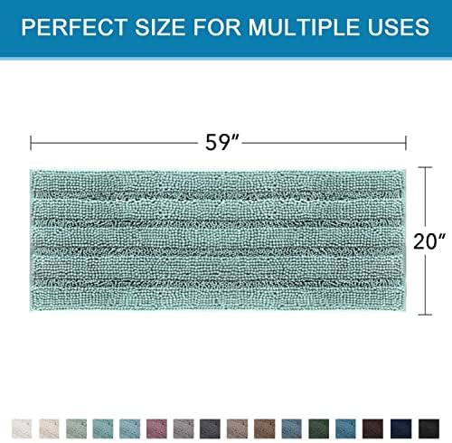 H.VERSAILTEX Bathroom Rugs Bath Mat Runner Rug Non Slip Kitchen Rug Extra Long Bath Rug Runners Oversized 59" x 20" Absorbent Washable Dry Fast Plush Area Rug for Bathroom/Bedroom - Eggshell Blue - Image 2
