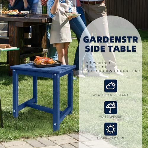 GARDENSTAR Adirondack Square Side Table,one-Tier Outdoor end Table, Patio Side Table for Pool,Porch,Backyard,Relaxing Companion (Blue) (Pack of 2) - Image 5