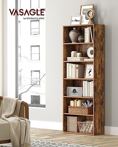 VASAGLE Set of 2 6-Tier Open Bookshelves, Adjustable Storage Shelves - Image 2