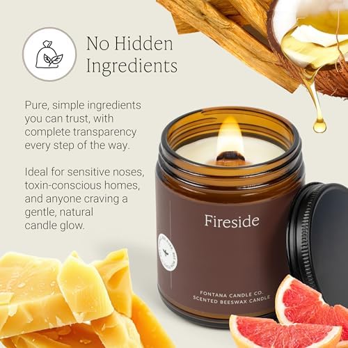 Fontana Candle Co Wood Wick Beeswax Candle, Fireside - Image 6