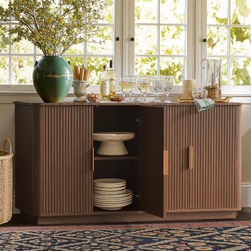 win2win 63" Fluted Sideboard Buffet Cabinet with Storage - Image 5
