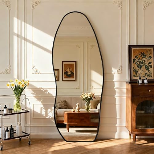 Dorlicecass Mirror Full Length - Irregular Full Body Mirror Standing or Leaning or Wall Hanging 63"x 24" Asymmetrical Aviation Aluminum Alloy Frame Unique for Bedroom, Living Room, Cloakroom, Entryway - Image 2