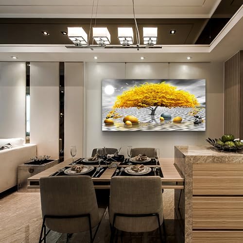 MHARTK66 Wall Decorations For Living Room Canvas Wall Art For Bedroom Abstract Wall Decor Black And White Canvas Art Yellow Tree Paintings Bathroom Home Decoration Hang Pictures Office Large Artworks - Image 5