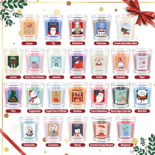 YOROXRG Christmas Candle Advent Calendar 2026 24 Days Scented Tumbler Candle Countdown to Xmas Natural Soy Wax Christmas for Adult Women and Men Season & Holiday Gifting - Image 4