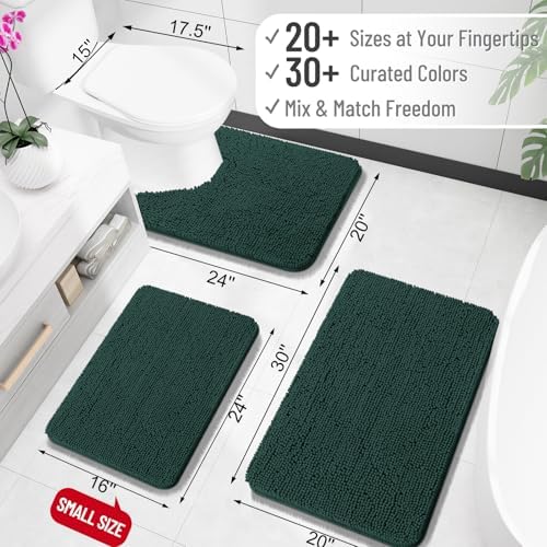 OLANLY Toilet Rugs U-Shaped 24x24, Soft Absorbent Chenille Contour Rugs - Image 2