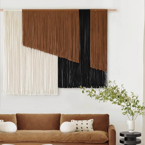 Jakalin Macrame Wall Hanging, Dip Dye Fiber Yarn Art, Boho, 57"x43" - Image 5