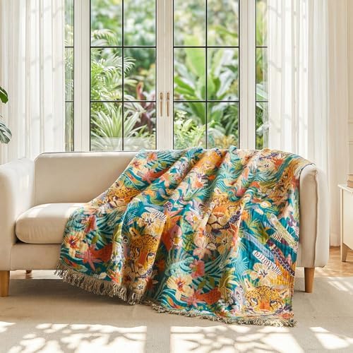 LUTBM Boho Throw Blanket for Couch 50"x60", Cotton Decorative Bed Throws - Image 2