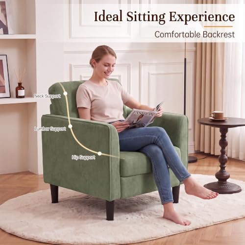 Kromax Accent Chair for Living Room, Comfy Upholstered Armchair, Green - Image 5