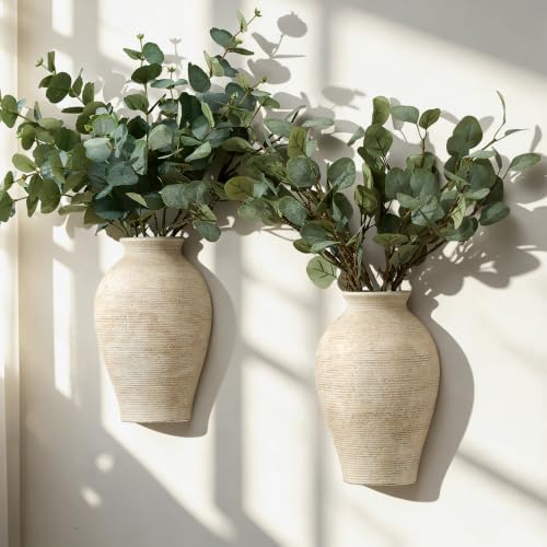 Vanselia 2 Pack Ceramic Wall Vase Home Decor Hanging Planter (11.8" Retro) by VanseliaHome