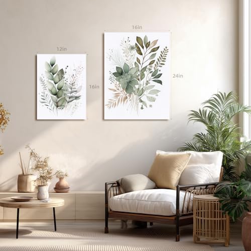 LLEEMPI Framed Sage Green Botanical Wall Art Set of 3, 12x16 Inch Prints - Image 4