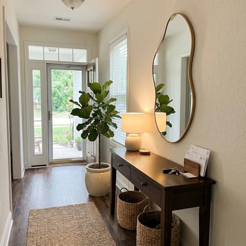 Irregular Wall Mirror 24×40 Inch Wall Mirrors Decorative Gold Modern Asymmetrical Abstract Mirror for Bathroom Bedroom Living Room Entryway Hallway - Image 6