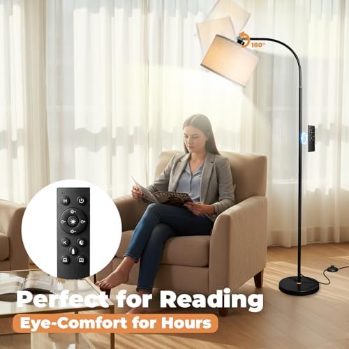 LALISU Arc Floor Lamps Modern Standing Remote Floor Lamp for Living Room - Image 4