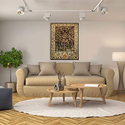 Tree of Life Umber by William Morris | Arts and Crafts Style Woven Tapestry Wall Art Hanging | Ornate Spiritual Tree Pattern | 100% Cotton USA Size 40x30 - Image 2