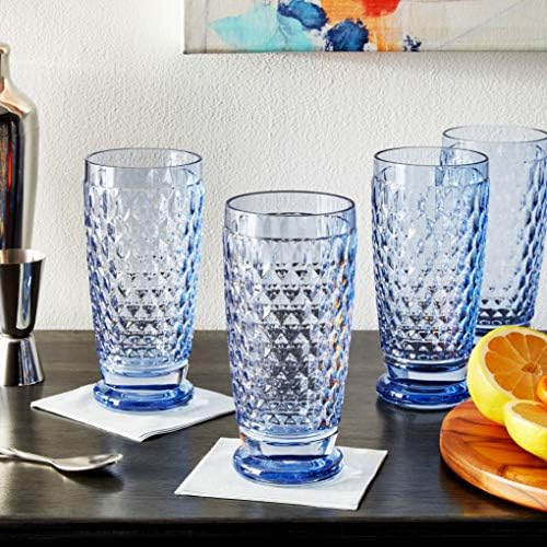 Villeroy & Boch Boston Blue Crystal Highball Glasses, Set of 4 - Image 6