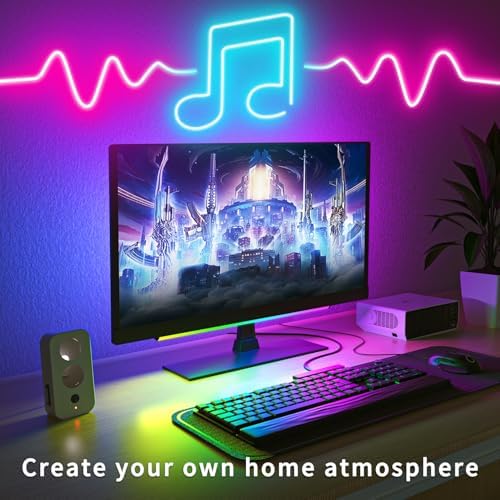 segrass 16.4FT Led Neon Rope Lights Control with App/Remote,Flexible Led Rope Lights,Multiple Modes,IP65 Outdoor RGB Neon Lights Waterproof,Music Sync Gaming Led Neon Strip Lights for Bedroom Décor - Image 3