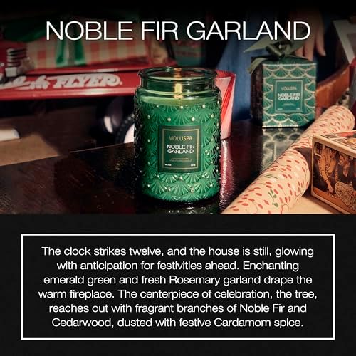 Voluspa Noble Fir Garland, Large Candle Jar, 18oz, Coconut Wax Blend, Scented Candles for Home, 100 Hour Burn Time, Poured in the USA - Image 2