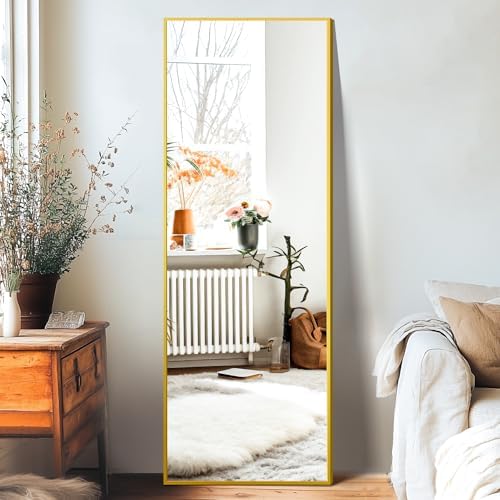 TRAHOME Full Length Floor Mirror 56"x15", Large Standing Body Mirror, Gold - Image 4