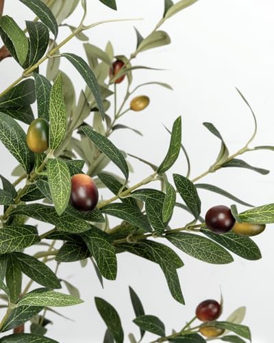 6FT Artificial Olive Tree with Basket&3PCS 18Inch Olive Branches - Image 6