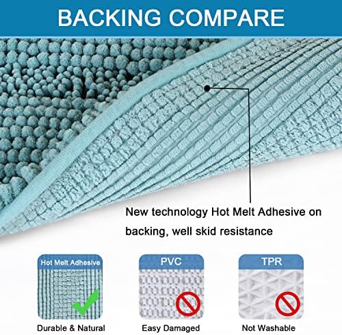 H.VERSAILTEX Bathroom Rugs Bath Mat Runner Rug Non Slip Kitchen Rug Extra Long Bath Rug Runners Oversized 59" x 20" Absorbent Washable Dry Fast Plush Area Rug for Bathroom/Bedroom - Aqua Haze - Image 4