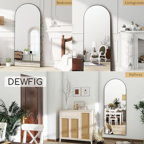 Dewfig Full Length Mirror, 70"x26" Arched Full Body Mirror, Black - Image 4