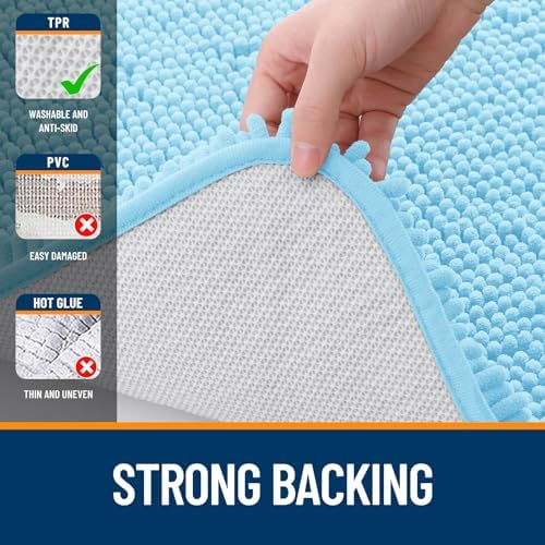 OLANLY Toilet Rugs U-Shaped 20x20, Soft Absorbent Chenille Contour Rugs - Image 6