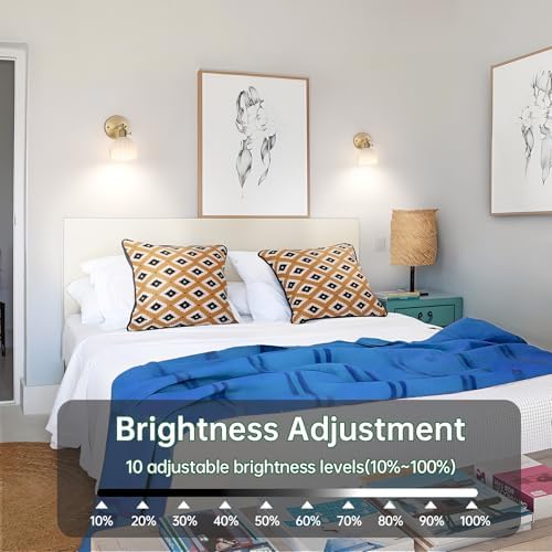 Shenmoyl Vintage Battery Operated Wall Sconce with White Tulip Glass Lampshade 5000 mAh Rechargeable Battery Powered Wall Light with Remote Control for Bedside Bedroom Doorway, Set of 2 - Image 6