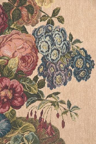Decorative Floral Basket with Chenille Tapestry Wall Hanging 24 x 42 in - Image 3