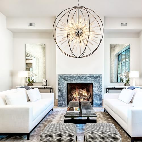 Modern Large Black Crystal Chandelier for High Ceilings Foyer Entryway - Image 3