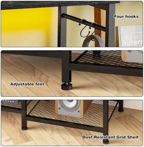 YGEOMER TV Stand for TVs Up to 50 Inch, Black - Image 3