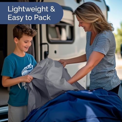 Short Queen Size 4 Piece Bed Sheet Set - RV Short Queen Sheets - Steel Blue - Image 5