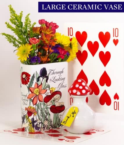 Steel Mill & Co Book-Shaped, Ceramic, Decorative Vase, Large - Pride and Prejudice Bundle with Book-Shaped Decorative Vase, Large -Through The Looking Glass - Image 4