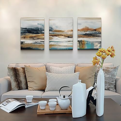 MHARTK66 Abstract Nature Landscape Wall Art for Living Room, Set of 3 Modern Canvas Prints Paintings Artwork for Walls, Wall Decor Pictures for Bedroom Dining Room Office Home Decoration 16x24 Inch - Image 3