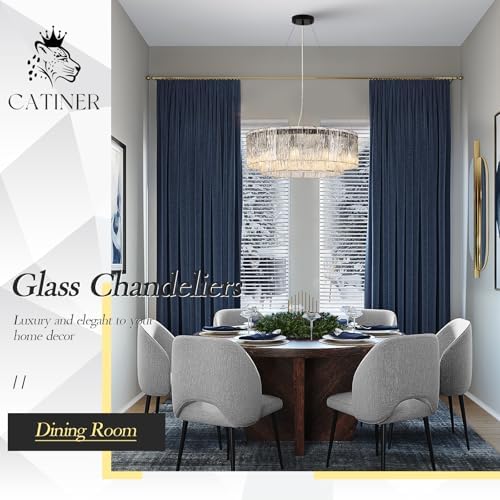 CATINER Modern 24" Crystal Glass Chandelier 10-Light Black Chandeliers - Image 2