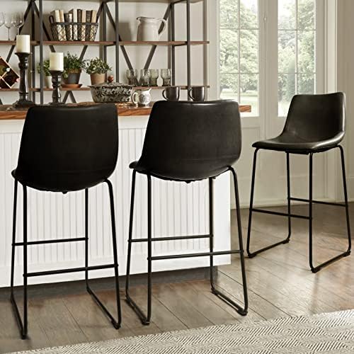 Waleaf 30 Inch Counter Height Bar Stools Set of 2, Faux Leather Bar Chairs - Image 6