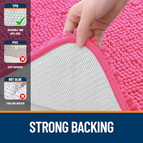 OLANLY Toilet Rugs U-Shaped 24x20, Soft Absorbent Chenille Contour Rugs - Image 6