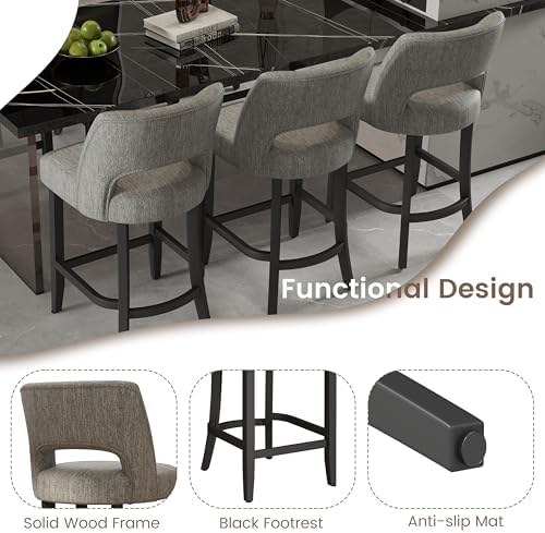 VKNOW Bar Stools Set of 6, 26" Upholstered Counter Height Bar Stools - Image 5