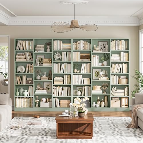 FACBOTALL Triple Wide Bookshelf, Large Bookshelf with 17 Display Shelves - Image 2