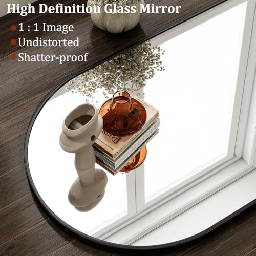 HARRITPURE Arched Wall Mirror 24"x36" Black Metal Frame Vanity Mirrors - Image 3