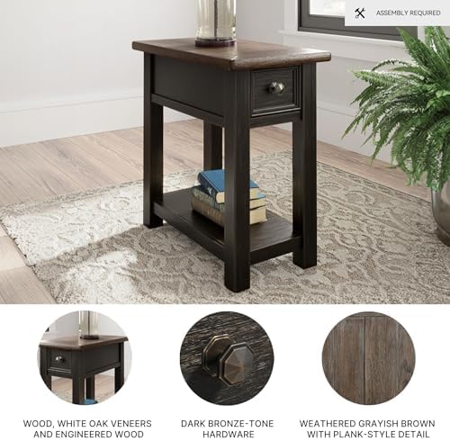 Signature Design by Ashley Narrow Chairside End Table with Charging Station - Image 4