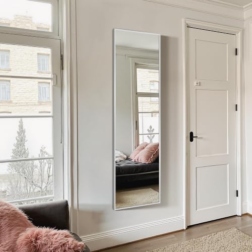 Full Length Floor Mirror 56"x15", Large Standing Body Mirror, Silver - Image 5